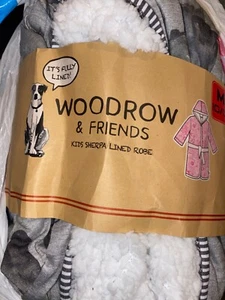 WOODROW Kids Sherpa Lined Rope Dog Face Size M(10/12)) Gray - Picture 1 of 2