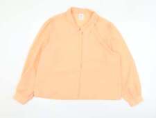 Littlewoods Womens Orange Polyester Basic Button-Up Size 18 Collared