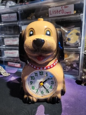 Vtg 1990s Hanslin Dalmatian Dog Musical Alarm Clock Luminescent Numbers WORKS Cover