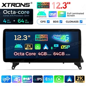 12.3" IPS DSP Android 14 8Core CarPlay Car GPS Stereo WiFi For BMW X6 E71 X5 E70 - Picture 1 of 18