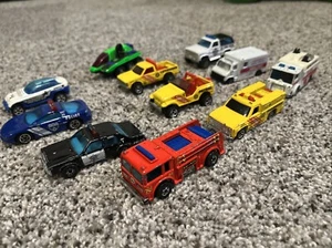 Hot Wheels Loose Lot Of 11 Emergency vehicles Police - Fire - Ambulance - Beach - Picture 1 of 12