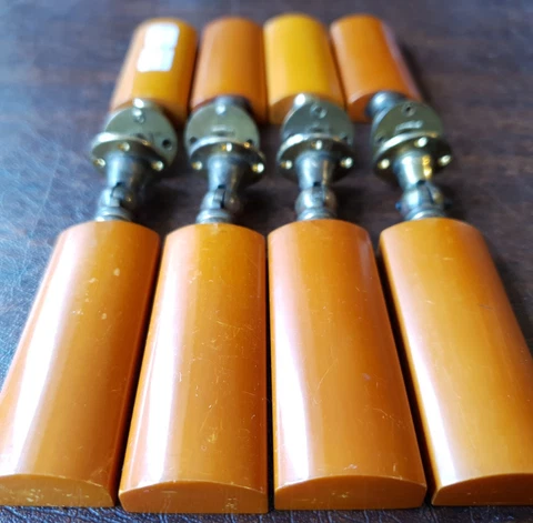 8 ART DECO PHENOLIC AMBER BUTTERSCOTCH BAKELITE DRAWER DRESSER PULL HANDLE KNOB Cover