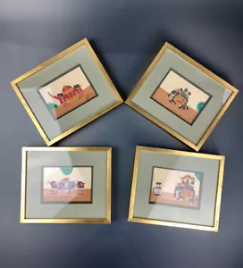 Set of 4 Vintage j.pocker & son frames - Cut out Art- Indian Culture Sedan Chair - Picture 1 of 9
