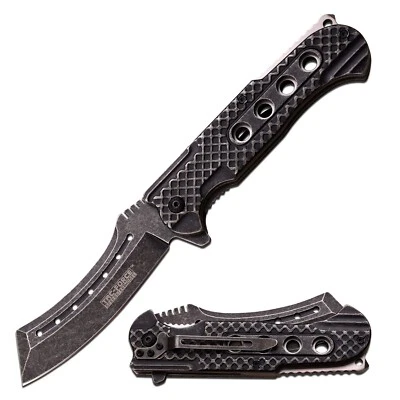 9" Tac Force Spring Assisted Tactial Pocket Knife, Stonewash Finish Clip Hunting - Image 1 of 3