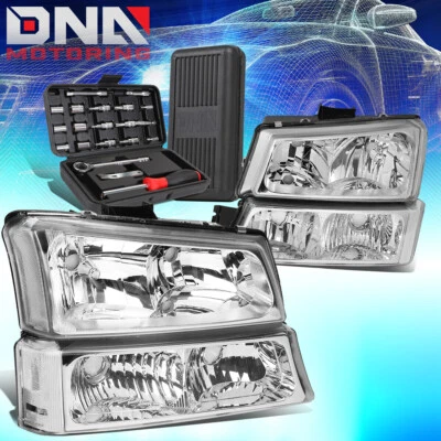 PARA CHEVY SILVERADO 2003-2006 EURO CROMO SEÑAL CLARA PARACHOQUES FAROS + HERRAMIENTAS Foto 1 de 4