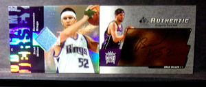 Brad miller 2006-07 ud  game used jersey  un-bm & 2005 sp signature #as-bm nm-nm