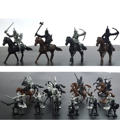 28Pcs Medieval Knights Warriors Horses Kids Toy Figures Static Model Playset - image 1 of 4