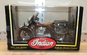 1942 Indian 442 Bagger Motorcycle 1:10 Scale Tootsie Toy 3301 Maroon 1996 - Picture 1 of 7