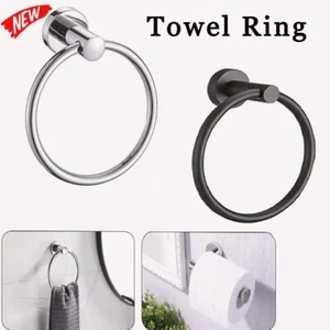 Hand Towel Ring Round Holder Wall Mounted Rail Kitchen Bathroom Stainless Steel - Picture 1 of 9
