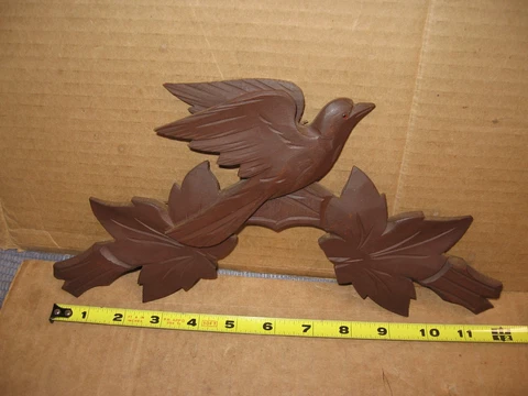 Cuckoo Clock Top Wood Trim Stamped Germany Original Cover
