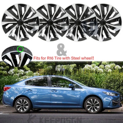 4x 16" Wheel Covers Snap On Hub Caps fit R16 Tire & Steel Rim For Subaru Impreza Foto 1 de 4