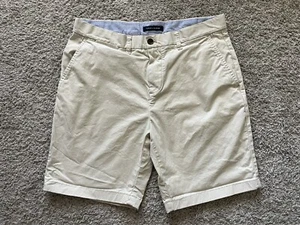 Tommy Bahama Herrenshorts Größe 34 Chico flach vorne Baumwolle cremefarben 9 Zoll - Bild 1 von 4