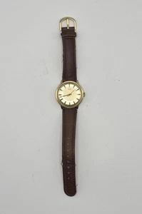 timeex gold tone manual wind men’s watch - Picture 1 of 3