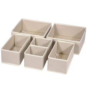 6 Pack Foldable Cloth Storage Box Closet Dresser Drawer Organizer Fabric Bask... - Picture 1 of 8