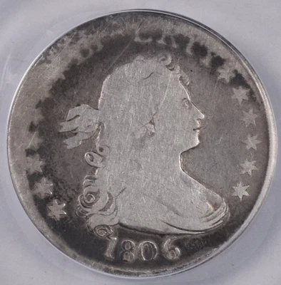 1806 Draped Bust Silver Quarter - ANACS Good 4 Details  - Image 1 of 3