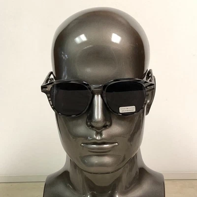 Tommy Hilfiger Black & Gray Round Animal Print Sunglasses - Изображение 1 из 4