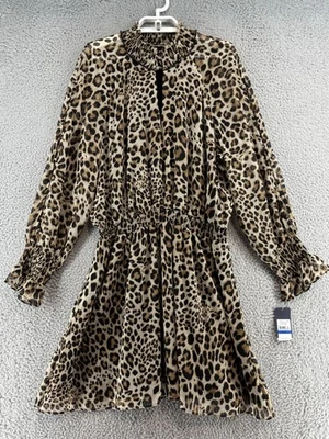 Rachel Roy Dress Womens XL Leopard Print Long Sleeve Cocktail Party Boho NWT - Image 1 of 4