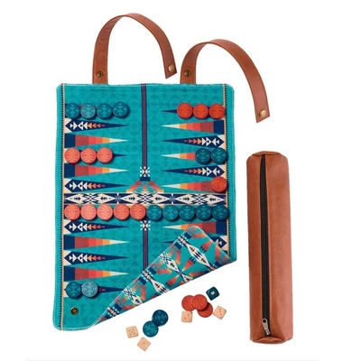 Pendleton Backgammon Roll-up Game in Leather pouch - Image 1 of 2