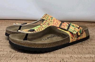 Birkenstock Sandals Mens 10 EU 43 Gizeh Pap African Wax Gold Casual Thongs - Image 1 of 4