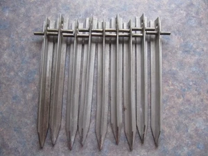 Heringe, Edelstahl, V2A- 22cm, T-Pofil für Zelt, Vorzelt, Pavillion, sehr stabil - Bild 1 von 7