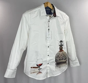 Camisa Robert Graham Abotonada Para Hombres 3XL Coñac Bordada Arte Puño Abatible LS NUEVA - Imagen 1 de 16
