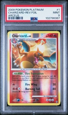 NEW CERT Charizard 1/99 Arceus Reverse Holo PSA 9 MINT - Image 1 of 4