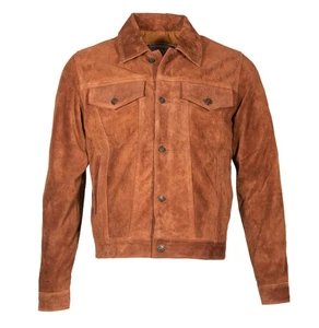 Adaptor Clothing Suede Trucker Jacket Tan - Picture 1 of 2
