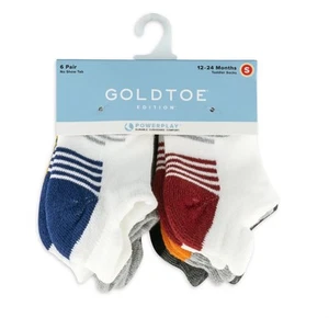 Goldtoe Edition Toddler No Show Half Cushion Socks 6 Pair Size S 12-24M NEW - Picture 1 of 5