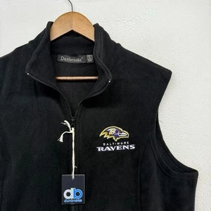 Baltimore Ravens Vest Women's XL Black Fleece Embroidered Logo Dunbrooke NEW - Picture 1 of 8
