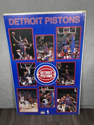Vintage 1987 DETROIT PISTONS 34 x 22 Bad Boys NBA Starline Poster - Image 1 of 4
