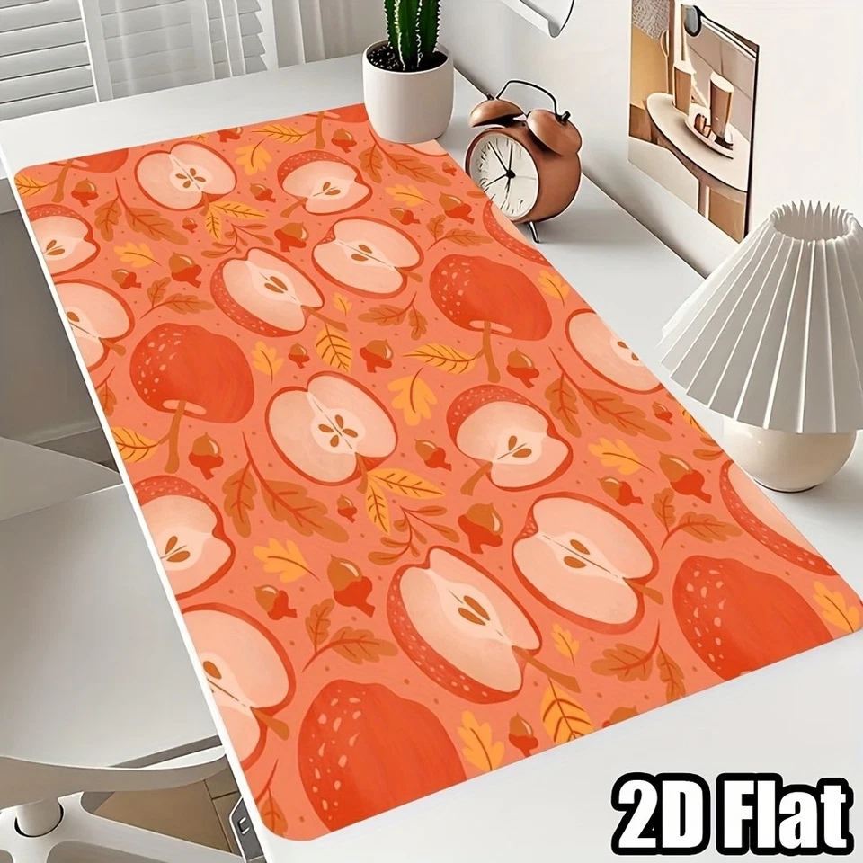 Alfombrilla de ratón con base de goma antideslizante extra grande de 40*90 cm 1 pieza - naranja manzana y hoja Des Foto 1 de 4