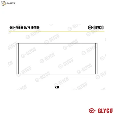 CONNECTING ROD BEARING 01-4893/4 STD STD FOR 2ZR-FE/FAE/FXE 1.8L 1ZR-FE 1.6L - Image 1 of 4