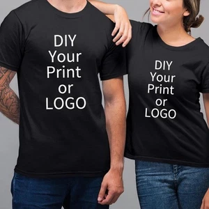 Custom 100% Cotton Short Sleeve TShirt for Men & Women with Your Printed Logo. - Picture 1 of 40