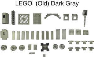 Lot of 41 Retired Rare LEGO (Old) Dark Gray Parts Bricks Plates Walls Columns... - Picture 1 of 9