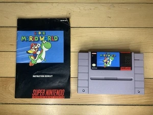 Super Mario World (SNES, 1991) - Cartridge + Manual Only - Picture 1 of 5