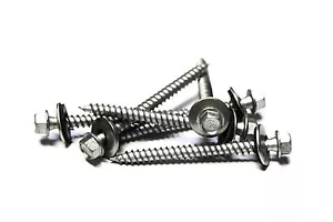 (250) 9x2 Hex Head Roofing Screws with Neoprene Washer (Weather Coat) - Picture 1 of 2