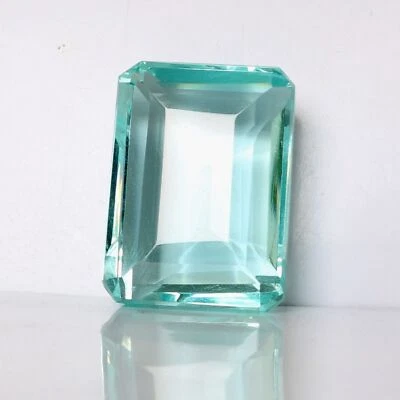 Граненый небесно-голубой аквамарин 64 карата изумруд огранка бразильский драгоценный камень россыпью - Изображение 1 из 4