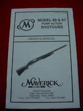 Maverick- Model 88 & 91 Pump Action Shotgun Owners Manual - Nice !!
