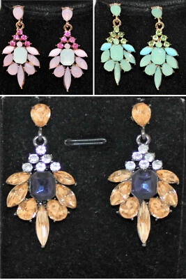 Damen Ohrringe Kristall Strass Gold Silber NEU - Bild 1 von 4