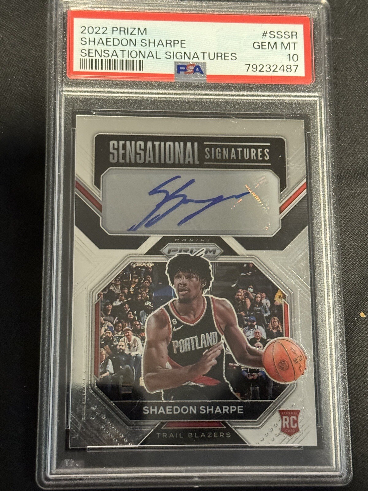 Shaedon Sharpe Rookie Auto PSA 10 2022 Prizm Sensational Signatures Gem Mt