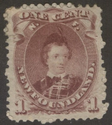 NEWFOUNDLAND 32A 1871 ABNC-NY 1c BROWN VIOLET PRINCE OF WALES UNUSED CV$180 - Image 1 of 2