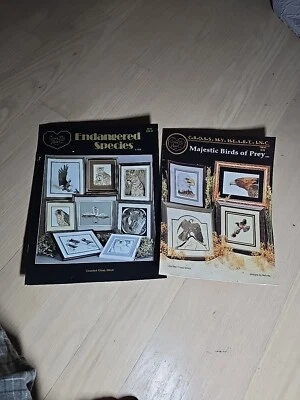 SET OF 2 Cross Stitch Pattern Books Majestic Birds of Prey & ENDANGERED SPECIES - Image 1 of 4