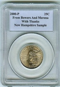 Rare PCGS 2000-P New Hampshire Sample 25 c With Thanks from Bowers & Merena    - Picture 1 of 2