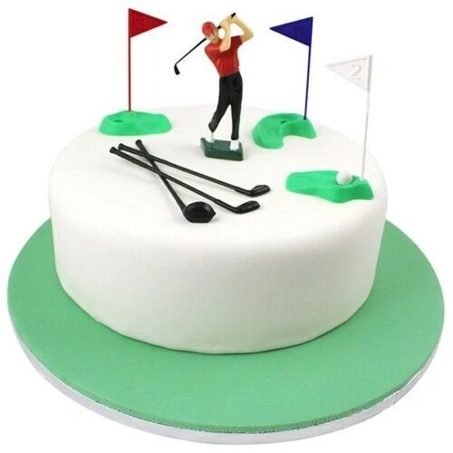 Golf Cake Topper Decoration PME Golfer Player Holes Greens Flags Clubs Balls Set - Image 1 of 4