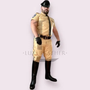 Men's Yellow Leather Full Suit Genuine Soft Lambskin Motorbike Suit LGBT - Picture 1 of 3