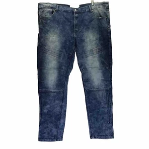 Jeanius Akademiks Men's Blue Acid Wash Stretch Taper Jeans 44"Wx32"L(tag 42x32) - Picture 1 of 22