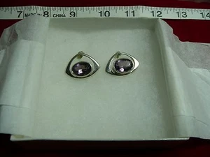 Pendientes de amatista púrpura en plata ovalado. (1) Juego - Imagen 1 de 4