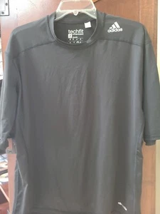 Adidas Techfit Compression climalite Black Short Sleeved Shirt 2XL - Picture 1 of 7