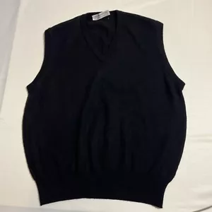 Burberrys Sweater Vest Merino Wool Knit V-neck USA 90s Vintage Mens Chest 46” XL - Picture 1 of 6