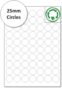 Etiquetas redondas biodegradables de círculos de 25 mm - pegatinas compostables ecológicas - Imagen 1 de 1